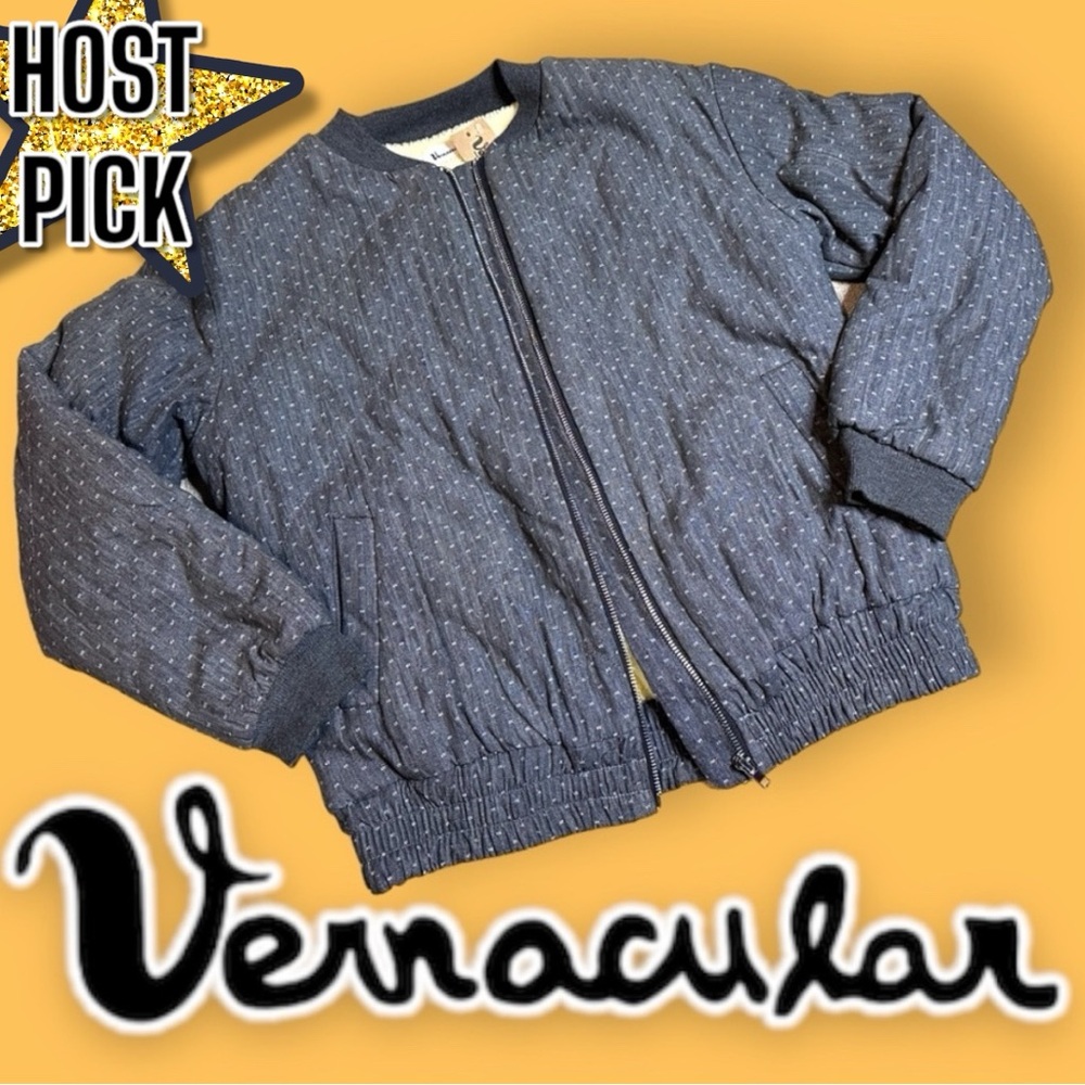 πHPπ NWT Vernacular Faux Sherpa Lined Quilted Bomber Jacket in Grey. Size S - Picture 1 of 15